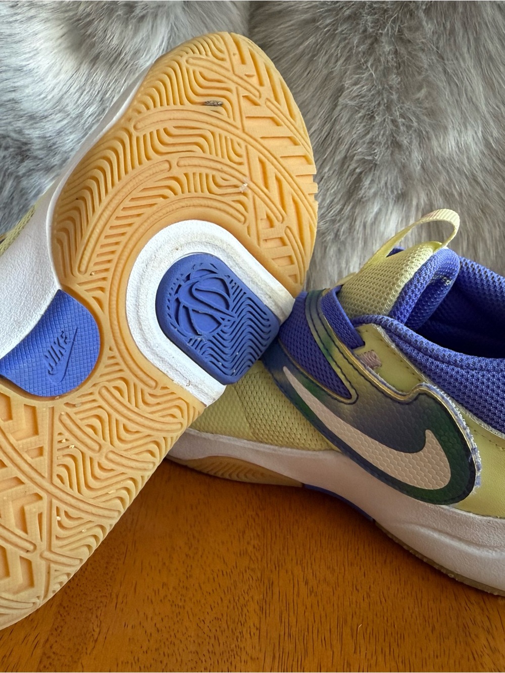 Nike Kids Yellow & Purple Sneakers - Picture 4 of 4